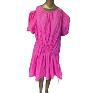 Future Collective XXL pink cinch dress, balloon sleeves super bright & light